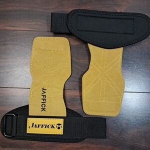 WKWE Yellow Leather Lifting Wrist Straps Gloves Weightlifting Gym Training